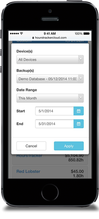 Time Entries By Job: Filter Data